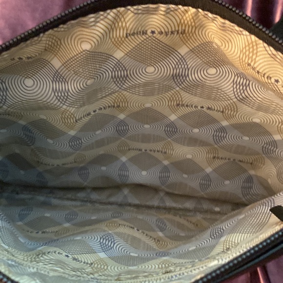 Pixie Mood. Purse. Clutch or crossbody. Black with stitched print on front. - Picture 6 of 7